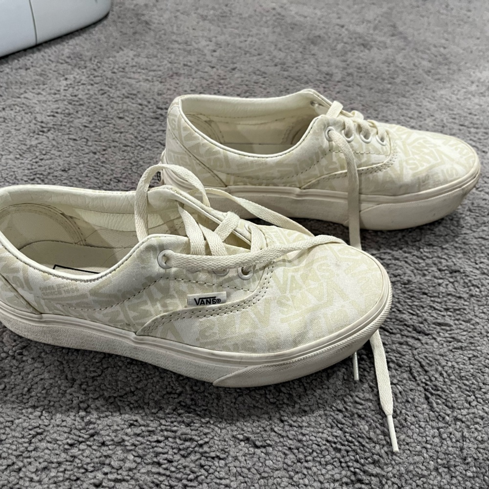 Cream Colored Platform Vans